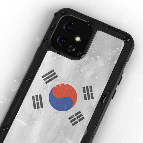 South Korean Flag Distressed iPhone 12 Mini Waterproof Case